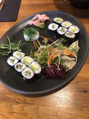 Vegan mixed platter   at Ebisu in Weston-super-mare