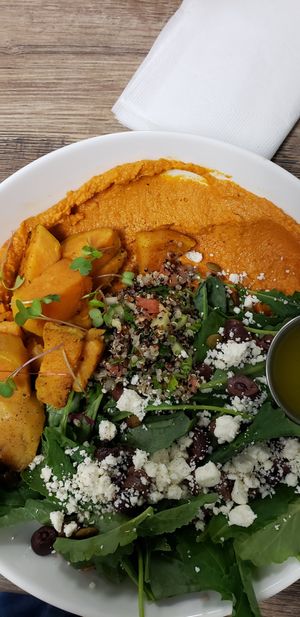 Mediterranean bowl at Sea Salt Healthy Kitchen in St Simons