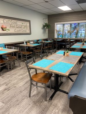 Beautiful cafe at Sea Salt Healthy Kitchen in St Simons