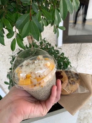 Vegan cookies and chia pudding...both fantastic!  at Sea Salt Healthy Kitchen in St Simons