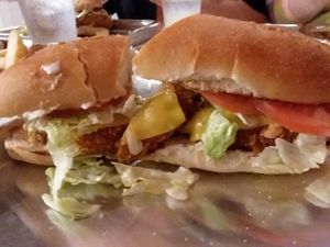 The Long G’islander; My favorite of all the items we tried truly jaw dropping!! at Plant Based Mafia in Palm Beach Gardens