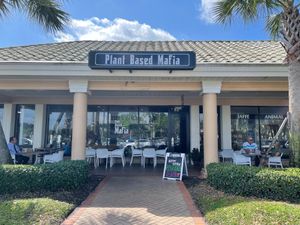 Outdoor seating for those outdoor types.  at Plant Based Mafia in Palm Beach Gardens
