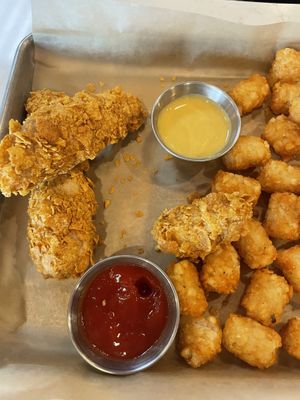 Chicken fingers homemade honey mustard  at Plant Based Mafia in Palm Beach Gardens