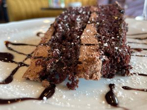 Chocolate cake at Plant Based Mafia in Palm Beach Gardens