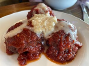 Meatballs with ricotta and mozzarella  at Plant Based Mafia in Palm Beach Gardens