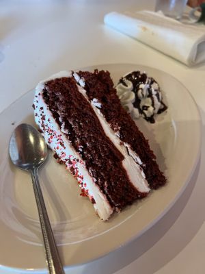Red velvet cake  at Plant Based Mafia in Palm Beach Gardens
