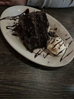  Chocolate Cake (minus one impatient bite)  at Plant Based Mafia in Palm Beach Gardens
