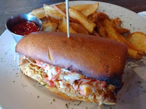 The Godfather with potato wedges at Plant Based Mafia in Palm Beach Gardens