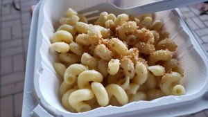 Kids mac and cheese ($11). Tasty but small portion. at Plant Based Mafia in Palm Beach Gardens