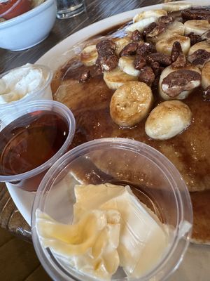 Banana Foster Pancakes   at Plant Based Mafia in Palm Beach Gardens