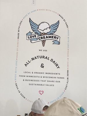 Wall decal at Love Creamery in Duluth