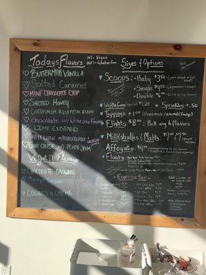 Menu 8/10/19 at Love Creamery in Duluth