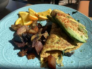 School garden omelette made with JustEgg! at Charro Vida in Tucson