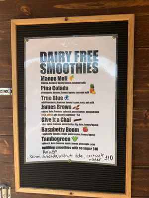 Dairy free smoothies at Fountain of Juice in Mount Tamborine