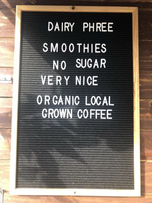 Menu  at Fountain of Juice in Mount Tamborine