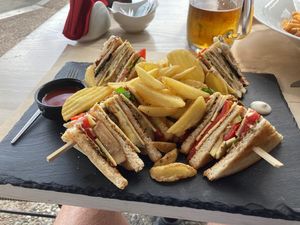 Club sandwich at Meltemi Brunch Cafe in Skiathos
