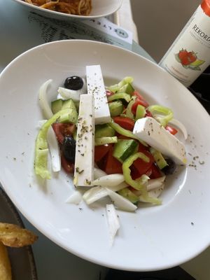 Vegan Greek salad  at Meltemi Brunch Cafe in Skiathos