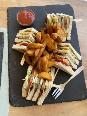 sandwich club  at Meltemi Brunch Cafe in Skiathos