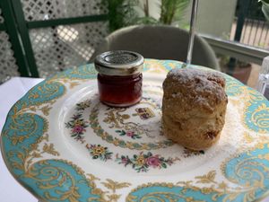 Vegan scone  at The Kensington Palace Pavilion in West London