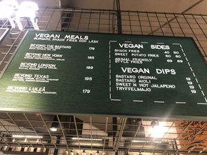 Vegan menu  at ARN - Bastard Burgers - T4 in Stockholm