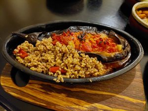 Vegan eggplant main at No 19 Dining in Istanbul