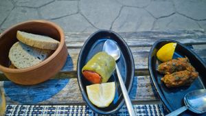 Starters and bread at No 19 Dining in Istanbul