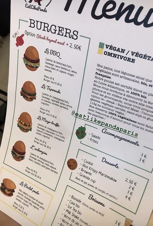 Menu  at Eat Like Panda in Paris