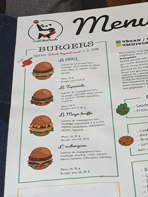 Selection of menus  at Eat Like Panda in Paris