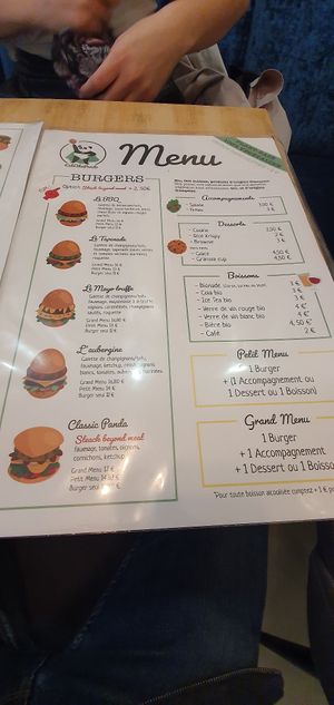 Menu as of 23/02/2020 at Eat Like Panda in Paris