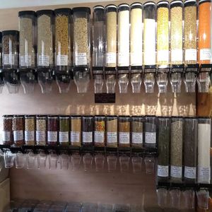 Refill area at Nature's Treats in Porthtowan