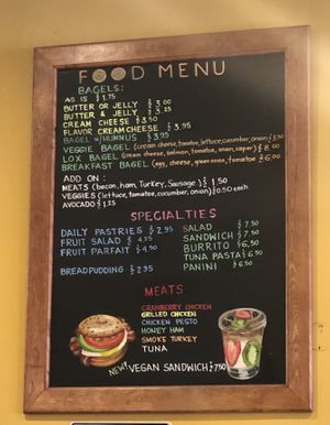Food menu at Cumaica Coffee in San Francisco