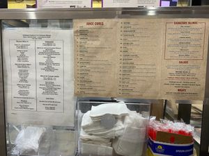 nice menu  at DeeGee's Vegan 360° in Richmond Hill