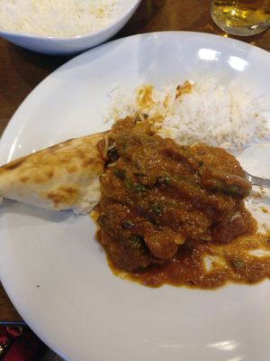 Indian veg curry (naan is also dairy free) at The Phat Bhuna in Paisley