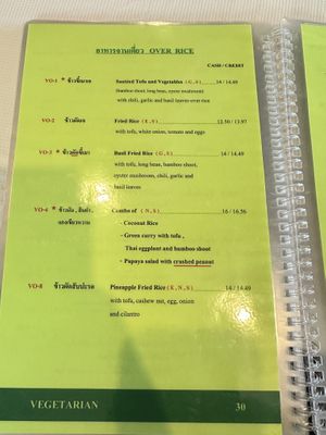 Vegetarian menu, Jan 2026, page 4  at Sri Pra Phai in Woodside