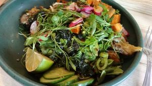 Vegan bowl from Village Coffee and Goods. Photo by foodfirst of Happy Cow. at Village Coffee and Goods in Kingston