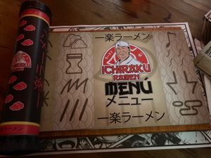Even the menu and placemats were cool!  at Ichiraku Ramen in Bogota