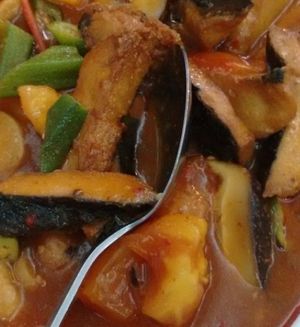 Assam fish at Zen Fut Sai Kai Vegetarian in Central Singapore