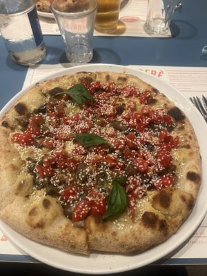 Pizza Hummus  at Berberè in Bologna
