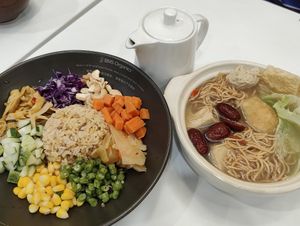 Hakka lei cha and yee mee at BMS Organics - Southkey in Johor Bahru