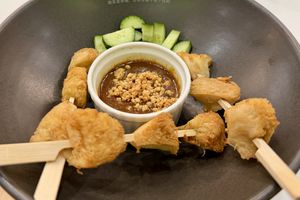 Golden mushroom satay  at BMS Organics - Southkey in Johor Bahru