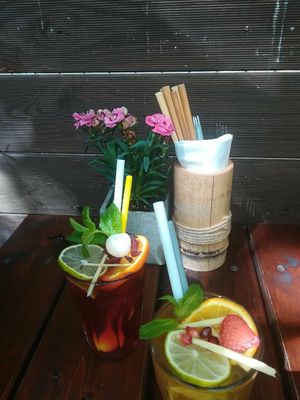 Licheelemonade and ginger lemon cocktail at Co Ba in Magdeburg