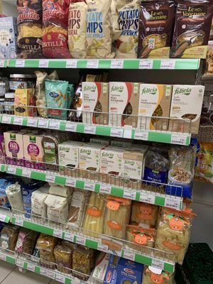 Pasta, chips at Agraria Koper in Portoroz