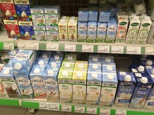 Plant based milks, creams and cooking creams.  at Agraria Koper in Portoroz