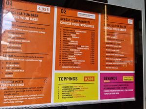 Menu at Wok to Walk in Rome