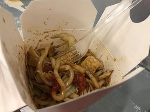 My stir fry- bit eaten by now! at Wok to Walk in Rome