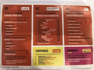 Menu at Wok to Walk in Rome