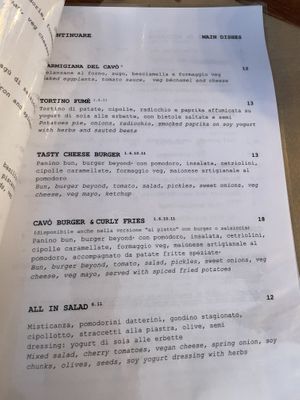 Main Dishes at Cavo Bistrot in Cagliari