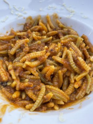 Typical Sardinian pasta  at Cavo Bistrot in Cagliari