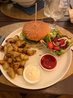 Cavo burger at Cavo Bistrot in Cagliari