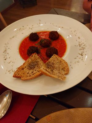 Plantbased meatballs at Cavo Bistrot in Cagliari